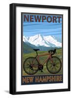 Newport, New Hampshire - Mountain Bike-Lantern Press-Framed Art Print