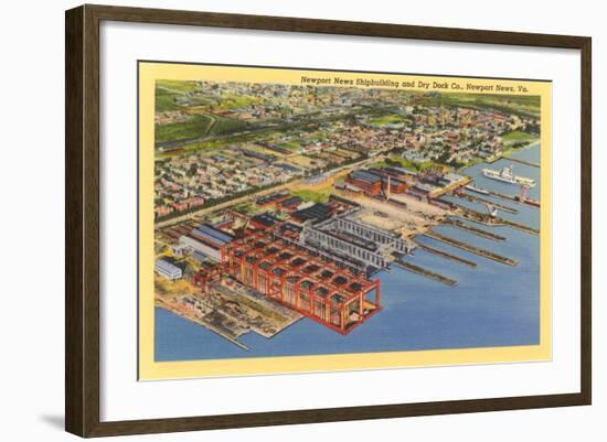 Newport News Shipyard-null-Framed Art Print