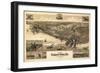 Newport News, Virginia - Panoramic Map-Lantern Press-Framed Art Print