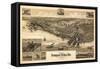 Newport News, Virginia - Panoramic Map-Lantern Press-Framed Stretched Canvas