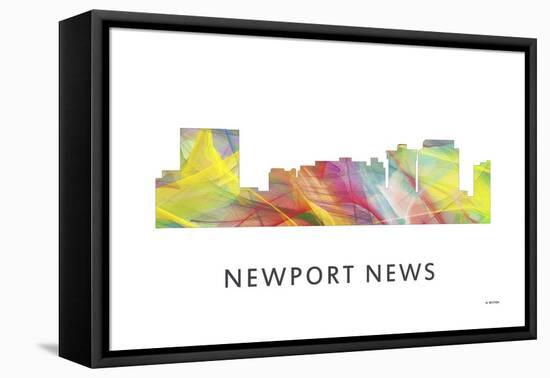 Newport News Virginia Skyline-Marlene Watson-Framed Stretched Canvas