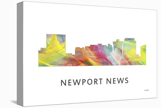 Newport News Virginia Skyline-Marlene Watson-Stretched Canvas