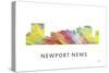 Newport News Virginia Skyline-Marlene Watson-Stretched Canvas