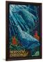 Newport, Oregon - Bottlenose Dolphins Mosaic-Lantern Press-Framed Art Print