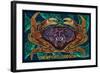 Newport, Oregon - Dungeness Crab Mosaic-Lantern Press-Framed Art Print