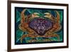 Newport, Oregon - Dungeness Crab Mosaic-Lantern Press-Framed Premium Giclee Print