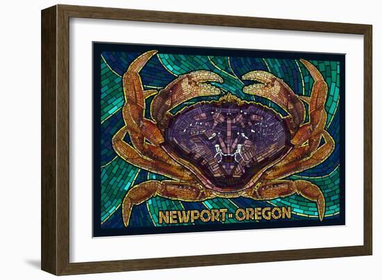 Newport, Oregon - Dungeness Crab Mosaic-Lantern Press-Framed Art Print