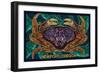 Newport, Oregon - Dungeness Crab Mosaic-Lantern Press-Framed Art Print