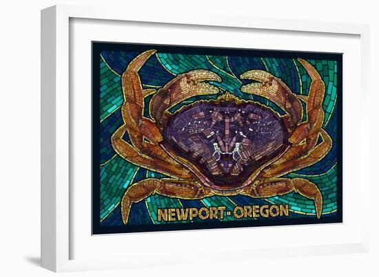 Newport, Oregon - Dungeness Crab Mosaic-Lantern Press-Framed Art Print