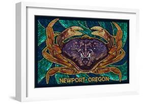 Newport, Oregon - Dungeness Crab Mosaic-Lantern Press-Framed Art Print