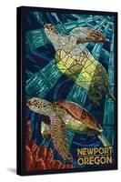 Newport, Oregon - Sea Turtle Mosaic-Lantern Press-Stretched Canvas