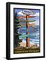 Newport, Oregon - Sign Destinations-Lantern Press-Framed Art Print