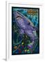 Newport, Oregon - Tiger Shark Mosaic-Lantern Press-Framed Art Print