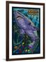 Newport, Oregon - Tiger Shark Mosaic-Lantern Press-Framed Art Print