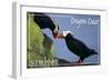 Newport, Oregon - Tufted Puffins - Lantern Press-Lantern Press-Framed Art Print