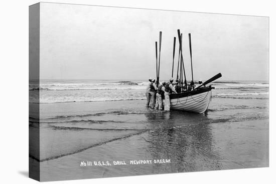 Newport, Oregon - US Lifeguard Drill on the Beach-Lantern Press-Stretched Canvas