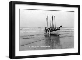 Newport, Oregon - US Lifeguard Drill on the Beach-Lantern Press-Framed Art Print