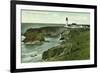 Newport, Oregon - View of a US Lighthouse-Lantern Press-Framed Premium Giclee Print
