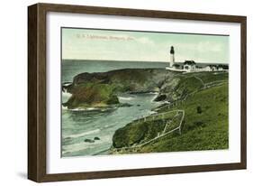 Newport, Oregon - View of a US Lighthouse-Lantern Press-Framed Art Print