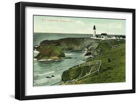 Newport, Oregon - View of a US Lighthouse-Lantern Press-Framed Art Print