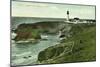 Newport, Oregon - View of a US Lighthouse-Lantern Press-Mounted Art Print