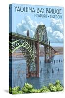 Newport, Oregon - Yaquina Bay Bridge-Lantern Press-Stretched Canvas