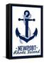Newport, Rhode Island - Anchor Design-Lantern Press-Framed Stretched Canvas