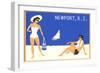 Newport, Rhode Island, Couple on Beach-null-Framed Art Print