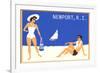 Newport, Rhode Island, Couple on Beach-null-Framed Premium Giclee Print