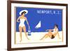 Newport, Rhode Island, Couple on Beach-null-Framed Premium Giclee Print