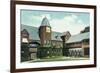 Newport, Rhode Island, Exterior View of the Casino and of the Clock Tower-Lantern Press-Framed Premium Giclee Print