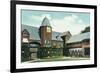 Newport, Rhode Island, Exterior View of the Casino and of the Clock Tower-Lantern Press-Framed Premium Giclee Print