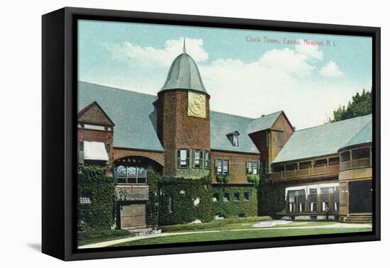 Newport, Rhode Island, Exterior View of the Casino and of the Clock Tower-Lantern Press-Framed Stretched Canvas