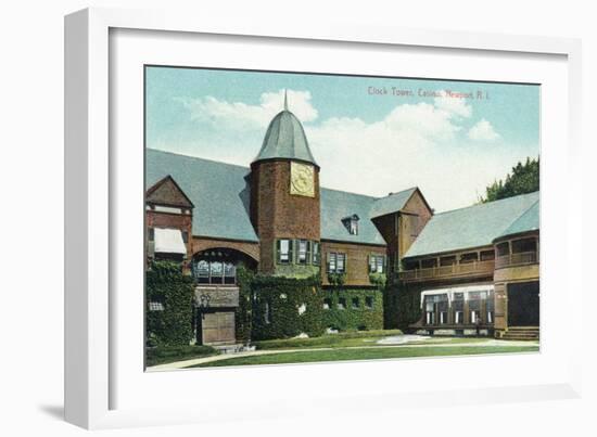 Newport, Rhode Island, Exterior View of the Casino and of the Clock Tower-Lantern Press-Framed Art Print