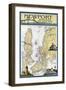 Newport, Rhode Island Nautical Chart-Lantern Press-Framed Art Print