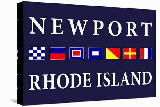 Newport, Rhode Island - Nautical Flags-Lantern Press-Stretched Canvas