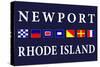 Newport, Rhode Island - Nautical Flags-Lantern Press-Stretched Canvas