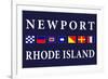 Newport, Rhode Island - Nautical Flags-Lantern Press-Framed Premium Giclee Print