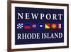 Newport, Rhode Island - Nautical Flags-Lantern Press-Framed Premium Giclee Print