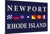 Newport, Rhode Island - Nautical Flags-Lantern Press-Mounted Premium Giclee Print