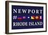 Newport, Rhode Island - Nautical Flags-Lantern Press-Framed Art Print