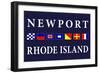 Newport, Rhode Island - Nautical Flags-Lantern Press-Framed Art Print