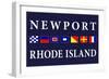 Newport, Rhode Island - Nautical Flags-Lantern Press-Framed Art Print