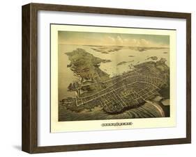 Newport, Rhode Island - Panoramic Map-Lantern Press-Framed Art Print