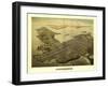 Newport, Rhode Island - Panoramic Map-Lantern Press-Framed Art Print