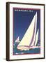 Newport, Rhode Island, Sailboat Graphics-null-Framed Art Print