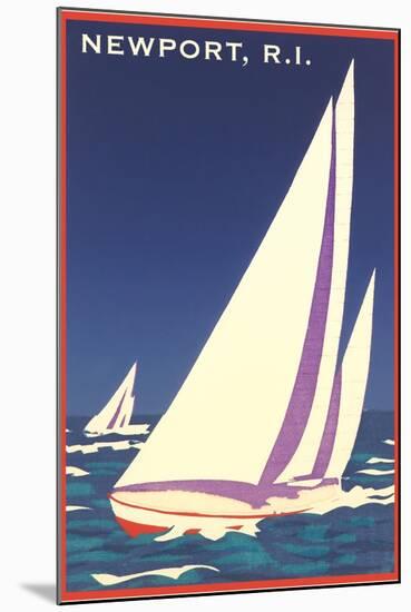 Newport, Rhode Island, Sailboat Graphics-null-Mounted Art Print