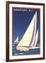 Newport, Rhode Island, Sailboat Graphics-null-Framed Art Print