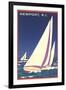 Newport, Rhode Island, Sailboat Graphics-null-Framed Art Print