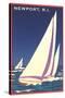 Newport, Rhode Island, Sailboat Graphics-null-Stretched Canvas